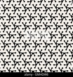 Vector Seamless Black & White Rounded Triangle Shape Pattern Stock Vector