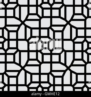 Vector Seamless Black And White Abstract Geometric Irregular Triangle Tiling Pattern Stock Vector