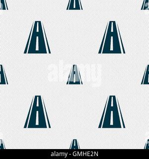 Road icon sign. Seamless abstract background with geometric shapes ...