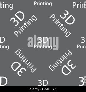 3D Print sign icon. 3d-Printing symbol. Seamless pattern on a gray background. Vector Stock Vector