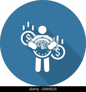 Value of Time Icon. Flat Design. Stock Vector