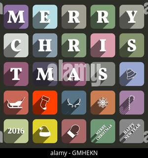 Christmas icon set, vector illustration Stock Vector