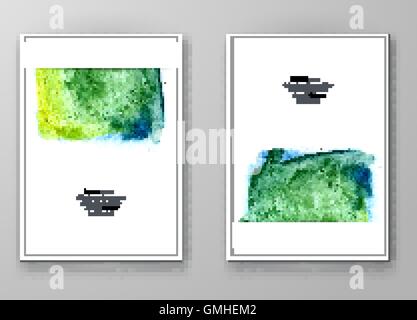 Watercolor design banners Stock Vector