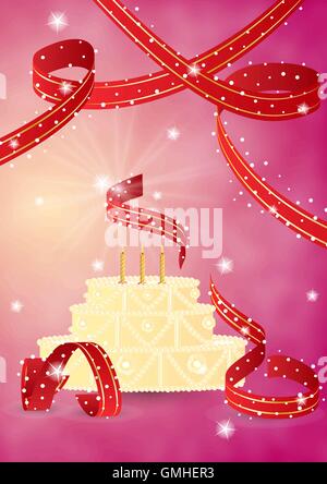 delicious cake with ribbon Stock Vector Image & Art - Alamy