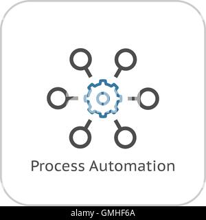 Process Automation Icon. Business Concept. Flat Design. Stock Vector