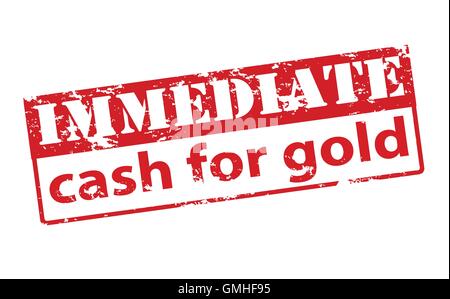 Immediate cash for gold Stock Vector