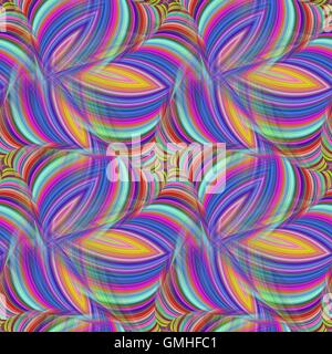 Repeating fractal pattern of striped happy colors Stock Vector