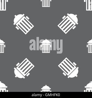 fire hydrant icon sign. Seamless pattern on a gray background. Vector Stock Vector