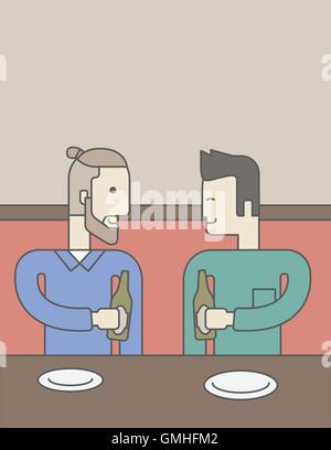 Men sitting in bar . Stock Vector