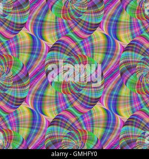 Seamless colorful psychedelic fractal pattern background Stock Vector