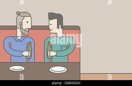 Men sitting in bar . Stock Vector