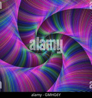Colorful fractal spiral tentacles Stock Vector