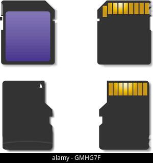 Set memory card, vector illustration. Stock Vector