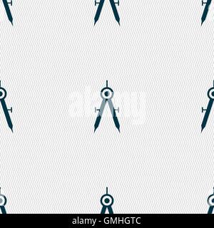 Mathematical Compass sign icon. Seamless abstract background with geometric shapes. Vector Stock Vector