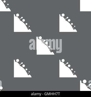 Rockfall icon. Seamless pattern on a gray background. Vector Stock Vector