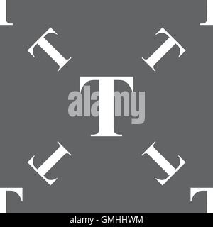 Text edit icon sign. Seamless pattern on a gray background. Vector Stock Vector