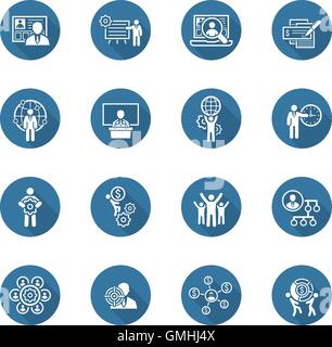 Flat Design Business Icons Set. Stock Vector