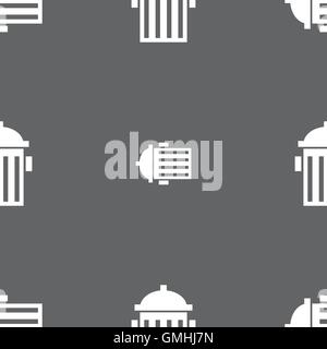 fire hydrant icon sign. Seamless pattern on a gray background. Vector Stock Vector