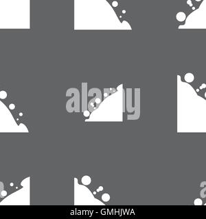Rockfall icon. Seamless pattern on a gray background. Vector Stock Vector