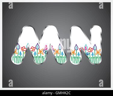 colorful flower Alphabet Stock Vector