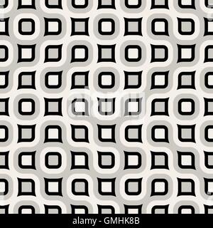 Vector Seamless  Rounded Grid Truchet Pattern Stock Vector