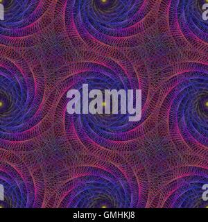 Pink blue colorful string fractal spiral background Stock Vector