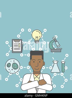 Laboratory assistant. Stock Vector