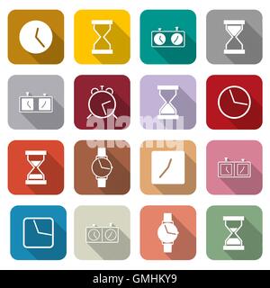 Icons clock, vector illustration. Stock Vector