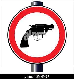 Gun Road Sign Stock Vector