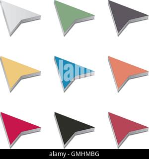Set cursors, vector illustration. Stock Vector