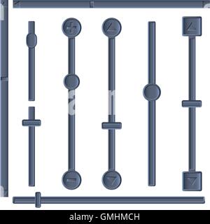 A set of sliders, vector illustration. Stock Vector