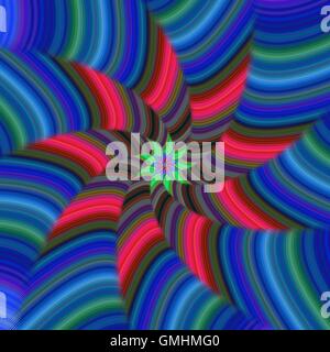 Colorful spiral stripe fractal design Stock Vector