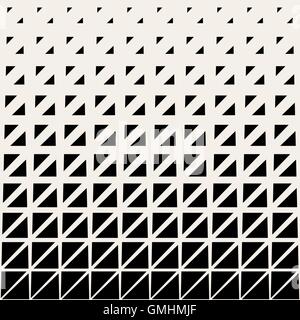Vector Seamless Black And White Triangle Grid Halftone Pattern Stock Vector