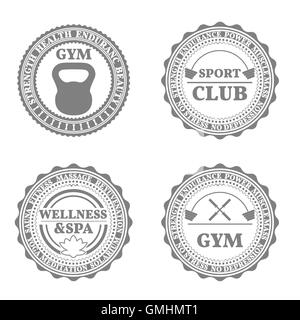 Set of sports emblems in retro style, vector illustration Stock Vector