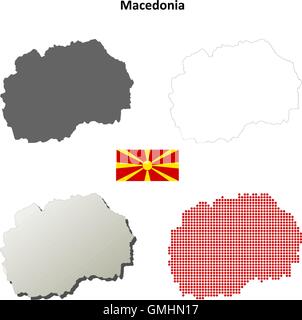 Macedonia map. Blank vector map of the Country. Borders of Macedonia ...