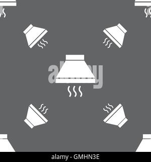 Kitchen hood icon sign. Seamless pattern on a gray background. Vector Stock Vector
