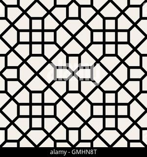 Vector Seamless Black and White Geometric Cross Pattern Stock Vector