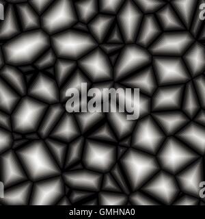 Vector Black And White Voronoi Fractal Noise Seamless  Texture Stock Vector