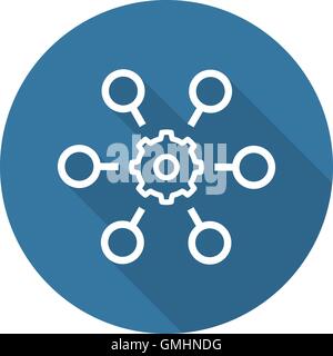 Process Automation Icon. Business Concept. Flat Design. Stock Vector