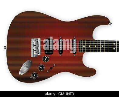 Old Sunburst Guitar Stock Vector