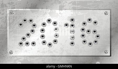 2016 of gun bullets holes Stock Vector