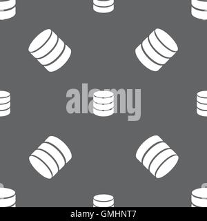 Hard disk and database sign icon. flash drive stick symbol. Seamless pattern on a gray background. Vector Stock Vector