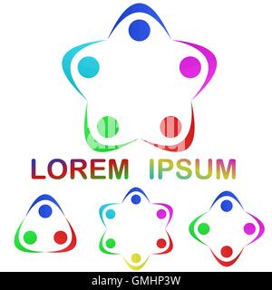 Multicolor unity logo icon design set Stock Vector