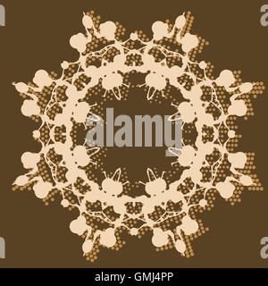 Flyer Cover Print with mandala pattern and halftone texture Stock Vector