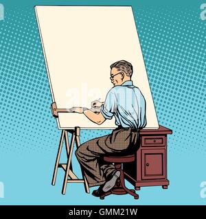 Scientist designer asian engineer working drawings Stock Vector