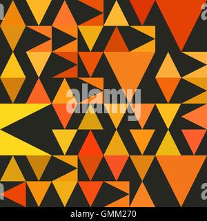 Vector Seamless Abstract Geometric Triangle Pattern in Yellow and Orange Stock Vector