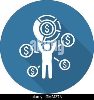 Market Share Icon. Business Concept. Flat Design. Stock Vector