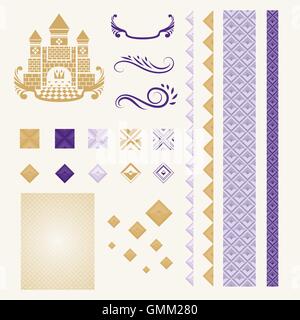Corporate Identity Design Elements in Mid-Century Style Stock Vector