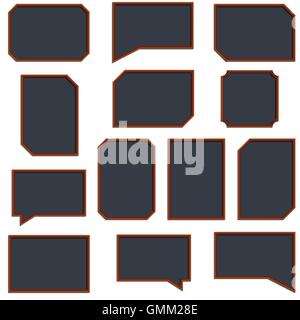 A set of wooden frames, vector illustration. Stock Vector
