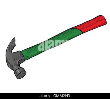Hand-drawn hammer on white background. EPS8 vector Stock Vector
